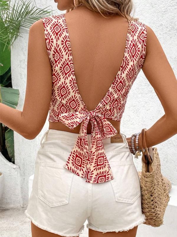 Open Back Tie Top Sewing Pattern, Beginner Friendly (PDF)