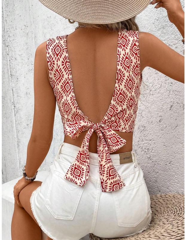 Open Back Tie Top Sewing Pattern, Beginner Friendly (PDF)