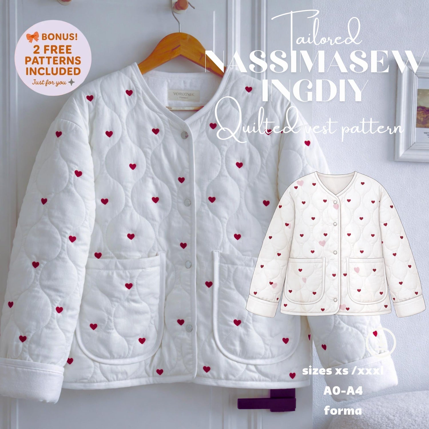 Jacket Sewing Pattern, Women Sewing Pattern, Teddy Jacket with Lining, buttons Up Jacket, Beginner Sewing Pattern,Sewing Pattern Jacket Coat