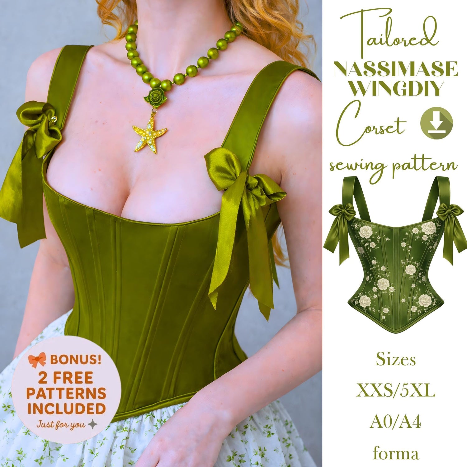 Plus Size Overbust Corset Sewing Pattern | Bustier Bodice (A4/US Letter)
