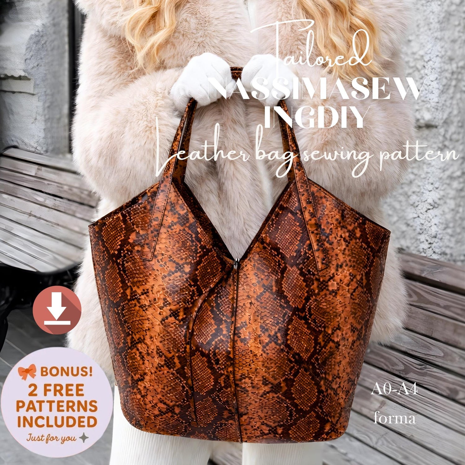 Leather Tote Bag Sewing Pattern | DIY Minimalist Design (PDF & SVG)