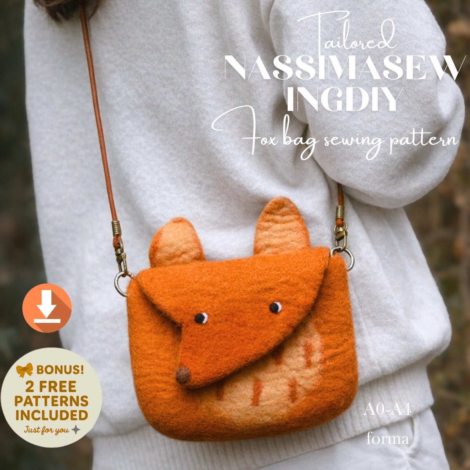 Felt Fox Crossbody Bag Sewing Pattern – DIY Animal Purse (PDF Pattern)