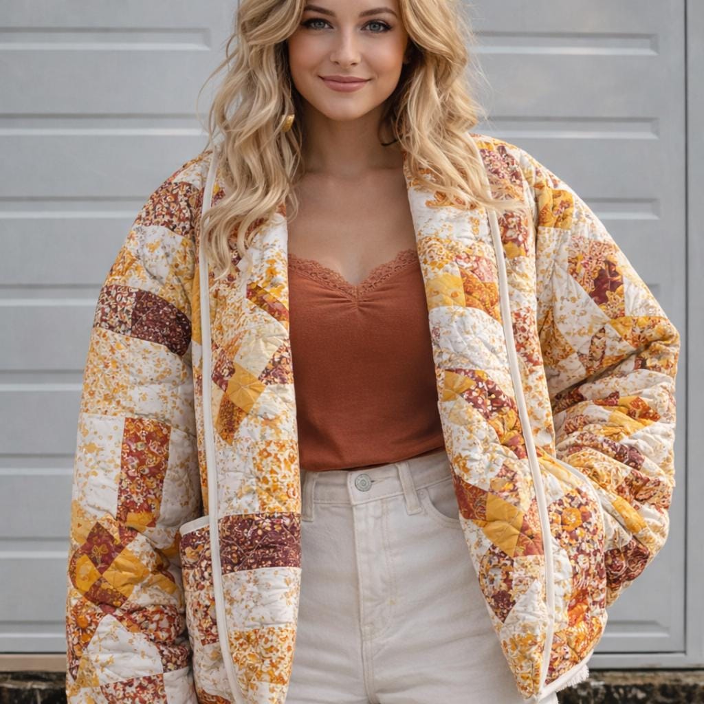 Quilted Patchwork Jacket Sewing Pattern: Women's Overcoat (PDF Pattern)