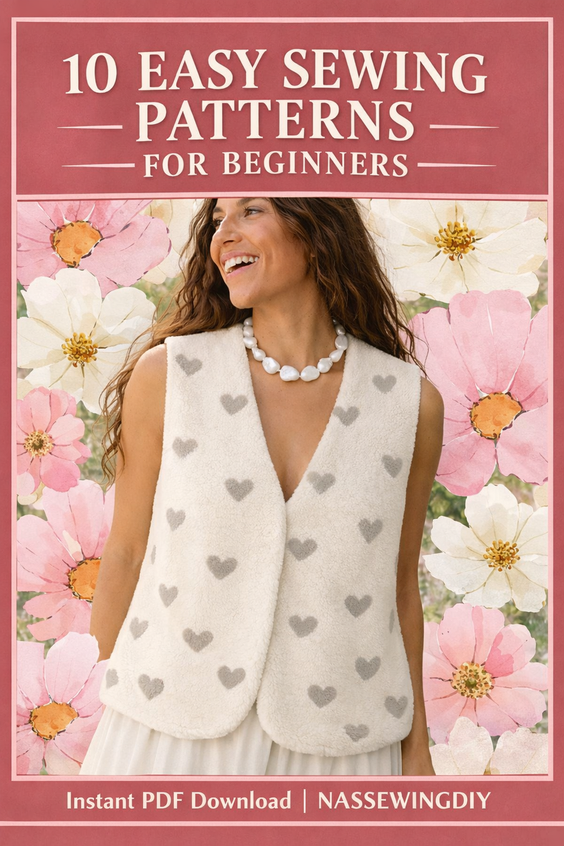 10 Easy Sewing Patterns for Beginners — Instant PDF Download | NASSEWINGDIY