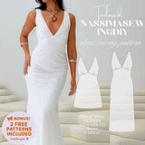 V-Neck Bias Cut Dress Sewing Pattern: Beginner-Friendly (PDF Download XXS-6XL)