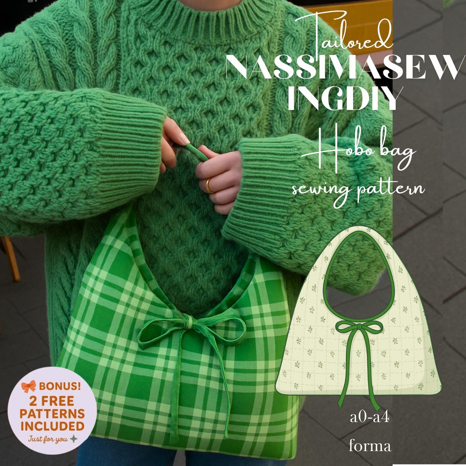 Hobo Bag Easy Pattern | Shoulder Bag sewing pattern | Double Sided Hobo Bag Sewing Pattern | Beginner Sewing | Instant Download Pattern