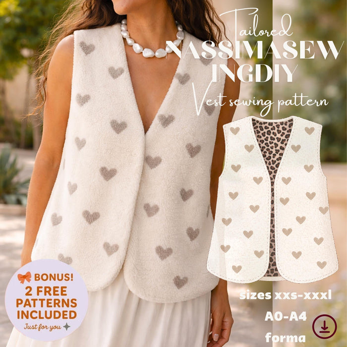 Vest Sewing Pattern | Pdf sewing pattern | Tie top pattern | Top sewing pattern | women sewing pattern | Quilted vest | cropped vest pattern