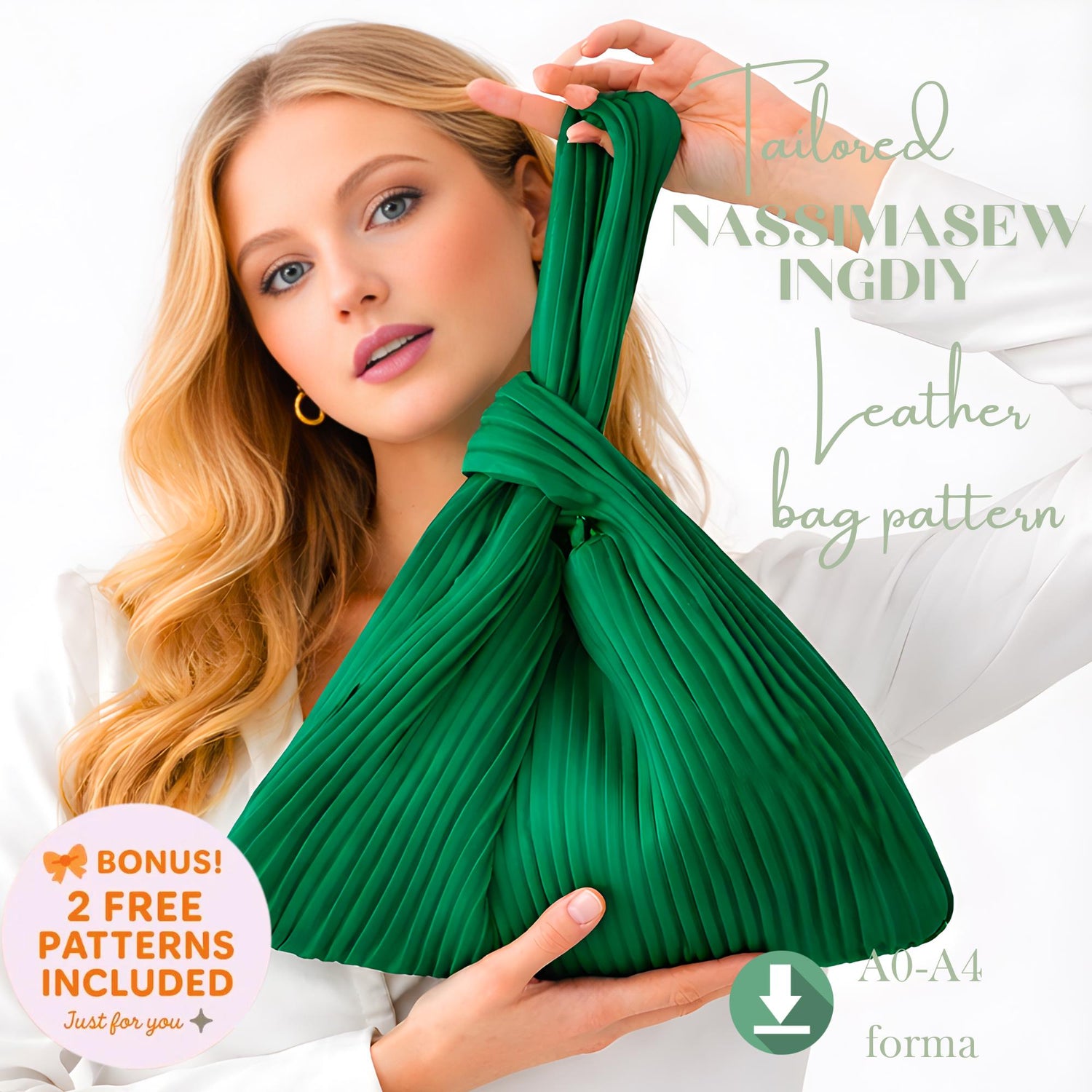 Japanese Knot Bag Sewing Pattern – PDF Download + instructions Tutorial + Easy DIY Gift /2 bonnus