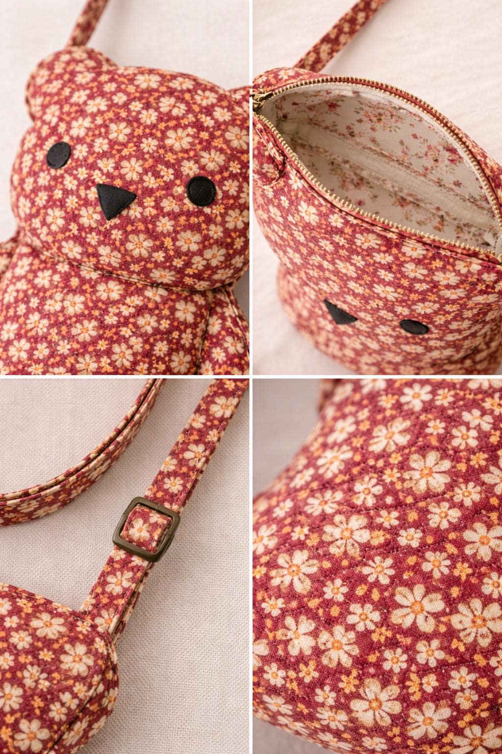 Bear Bag Sewing Pattern, Crossbody PDF Pattern