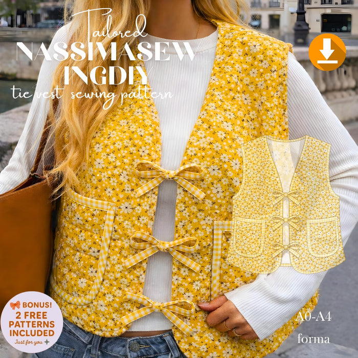 Tie Front Vest Sewing Pattern | Beginner Friendly (PDF Pattern)