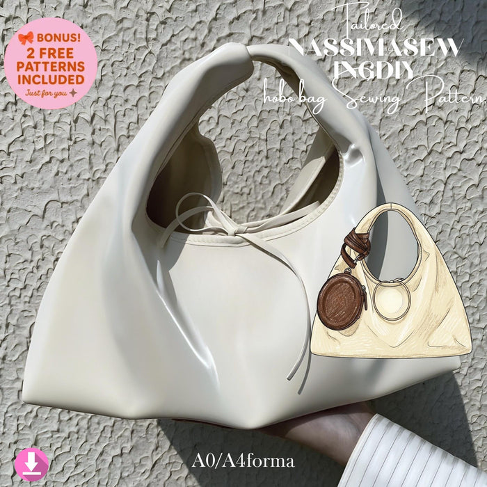 Slouchy Hobo Bag Sewing Pattern PDF, Dumpling Tote Bag Pattern, Minimal Shoulder Bag DIY, Soft Everyday Bag Pattern