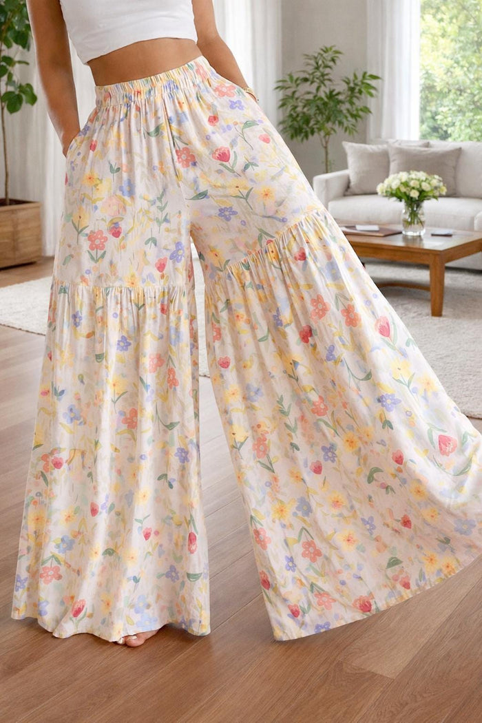 Wide Leg Pants Sewing Pattern PDF, Boho Palazzo Pants Pattern, Elastic Waist Trousers, Women Sewing Pattern XXS-4XL, A4 A0 Guide