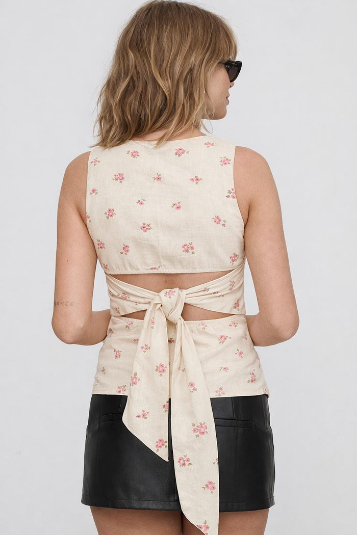 Open Back Tie Top Sewing Pattern PDF XS-5XL | Sleeveless Summer Blouse Pattern Tie Back Top Pattern | Women Top Sewing Pattern| Digital