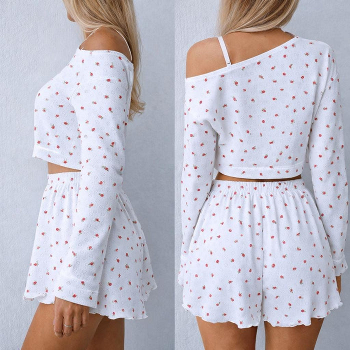 Woman Pajama Set Sewing Pattern PDF, Sleepwear Set Pattern, Long Sleeve Top & Shorts, Step by Step Guide, A0 A4 Printable, 2XS-5XL,